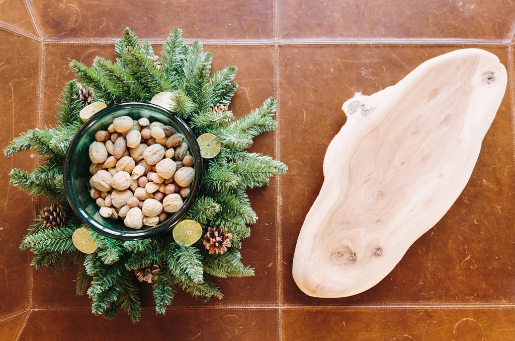 Design for Conscious Living - 5 Beautiful Ways to Decorate with Tree Stumps for Christmas - Bowl