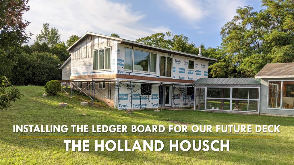 The Holland Housch, on a bright sunny evening showing the completed ledger board.